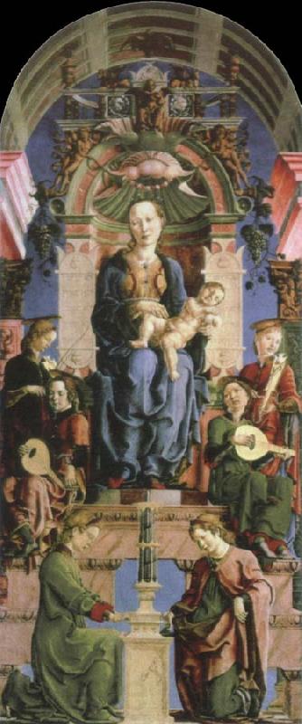 Cosimo Tura virgin and child enthroned Spain oil painting art